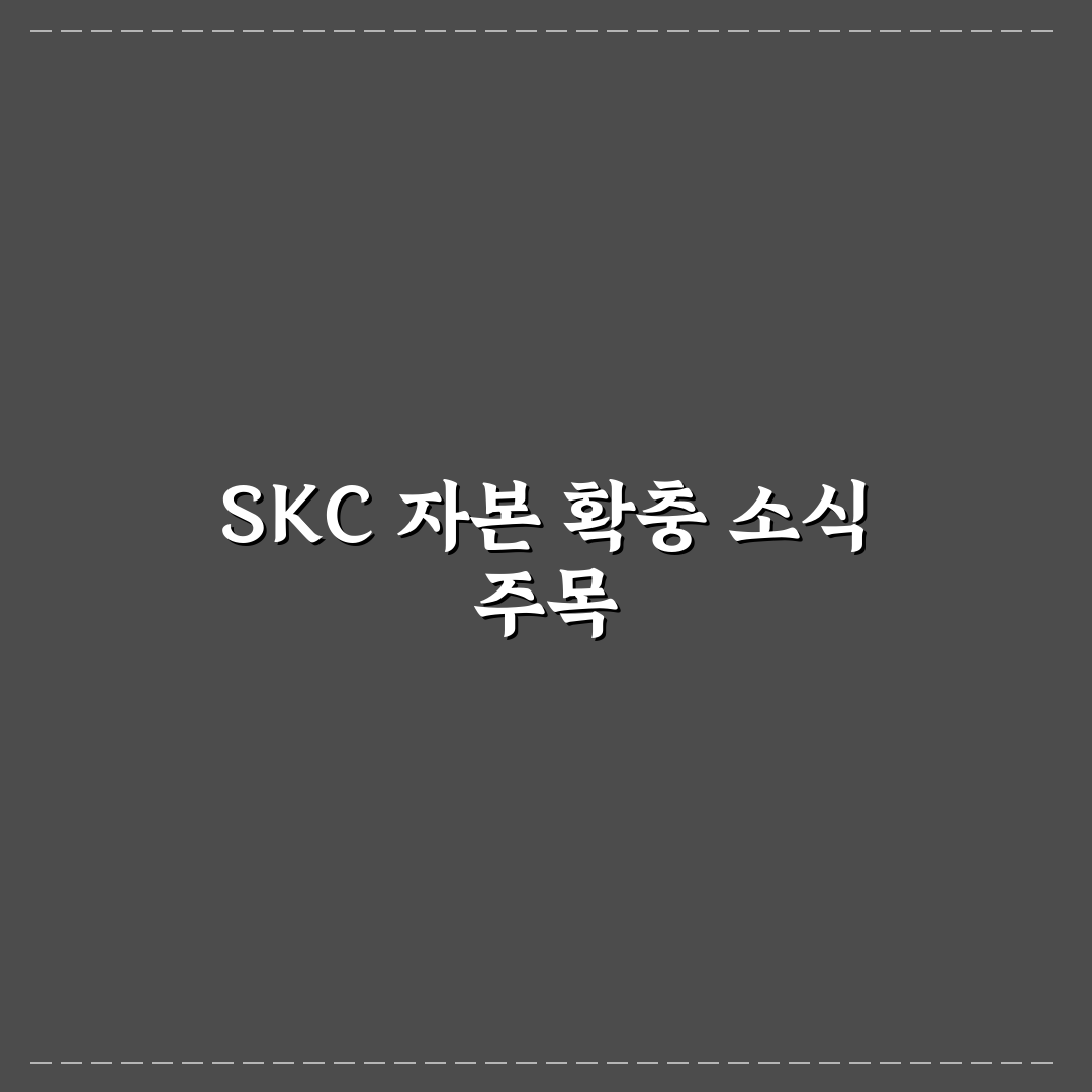 skc 유상증자 비율 직접 알아보니 변화와 영향점
