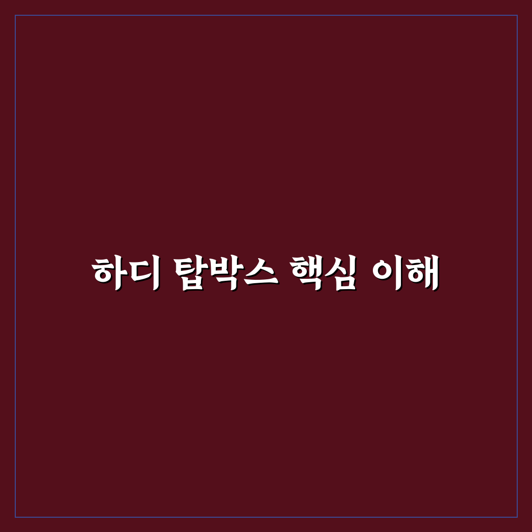 하디 탑박스 사용 꿀팁과 선택 기준 정리