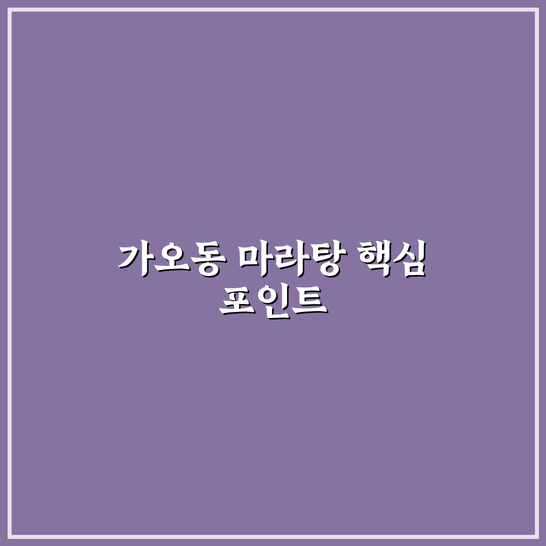 가오동 마라탕 맛과 재료 기준 5가지 비교 분석