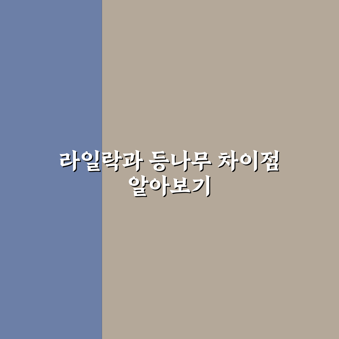 라일락 등나무 차이 쉽게 이해하는 비교와 꿀팁