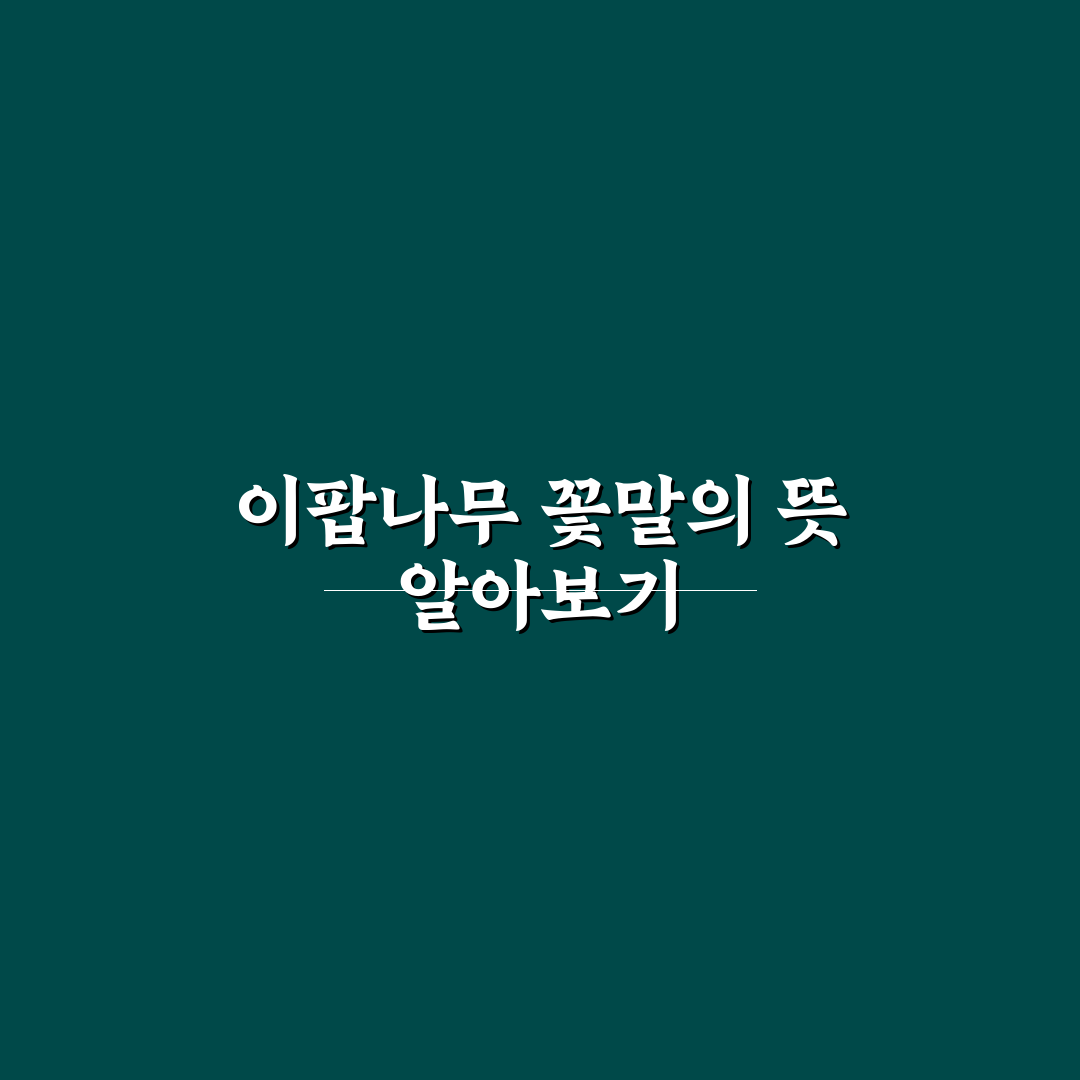 이팝나무 꽃말과 의미 쉽게 이해하는 꿀팁