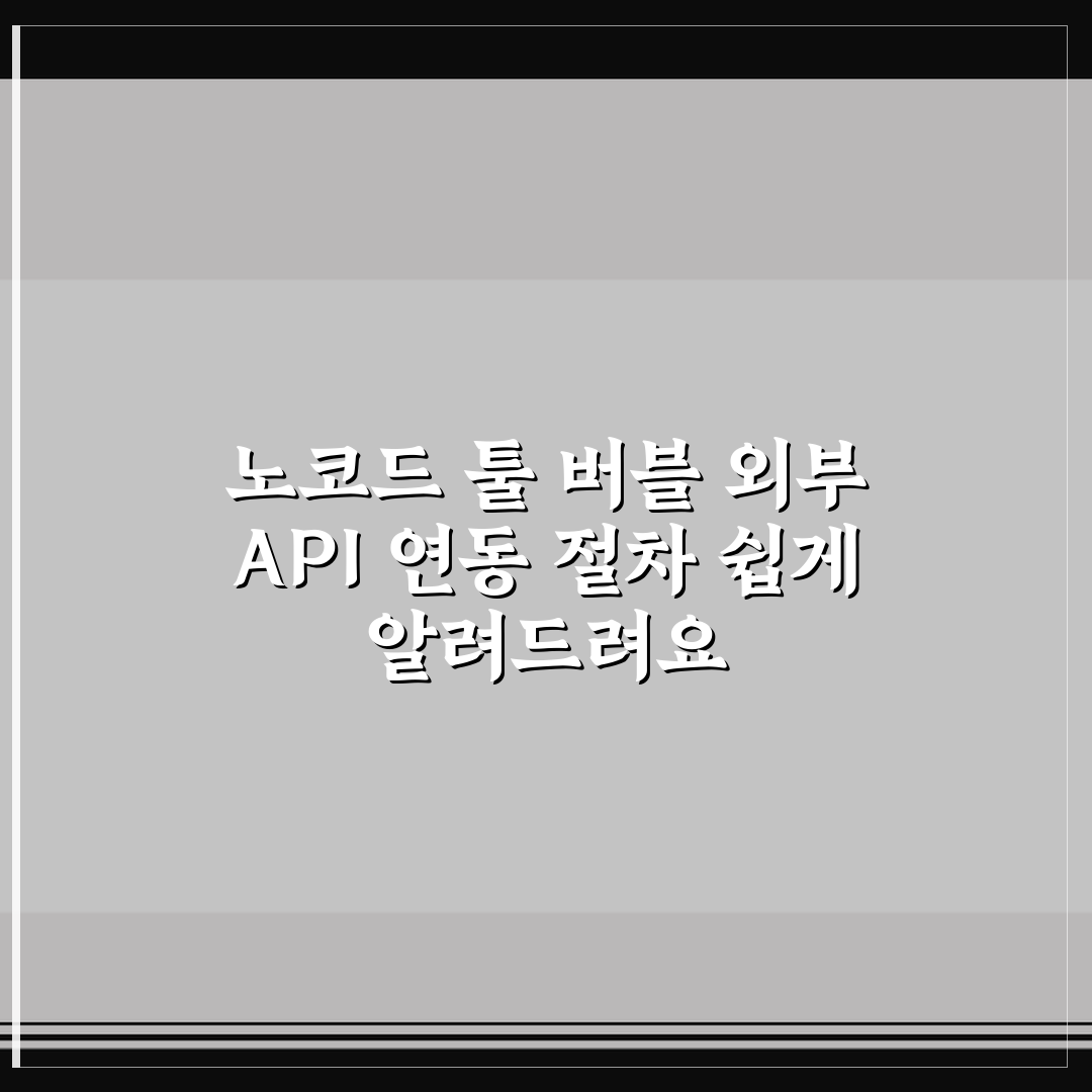 노코드 툴 버블 외부 API 연동 절차 쉽게 알려드려요