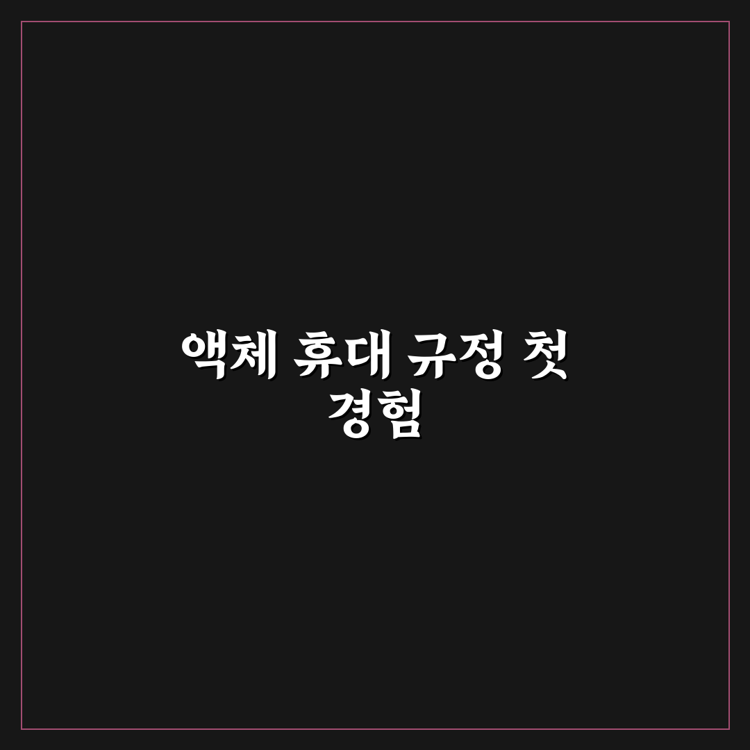 기내 반입 가능 액체 용량에 대한 직접 써본 후기