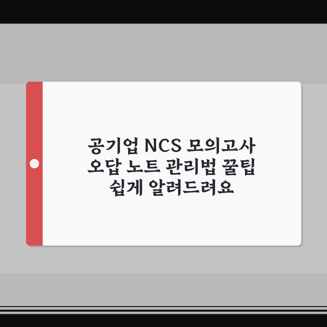 공기업 NCS 모의고사 오답 노트 관리법 꿀팁 쉽게 알려드려요