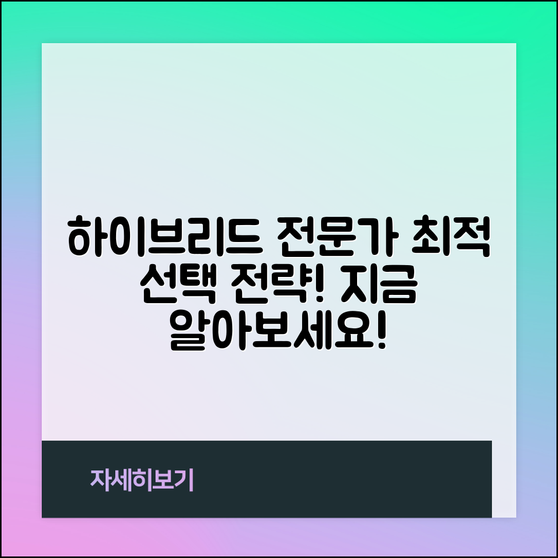 하이브리드 자동차 전문가 전략: 최적의 선택하기