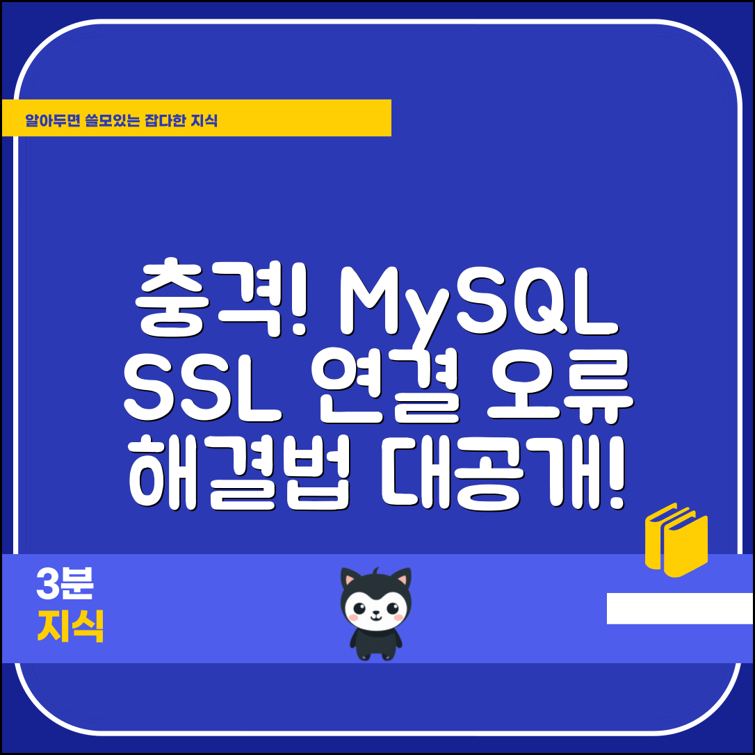 충격적인 MySQL Workbench에서 SSL 연결 오류 해결법 공개!