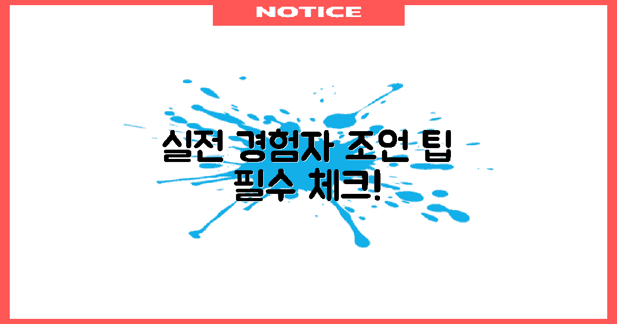 실전 경험자 조언