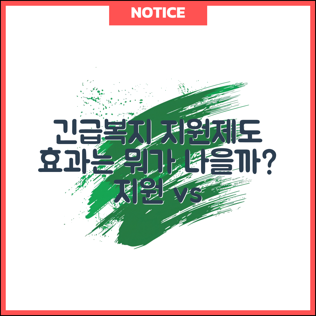 긴급복지 지원제도, 효과는 무엇이 더 나을까?