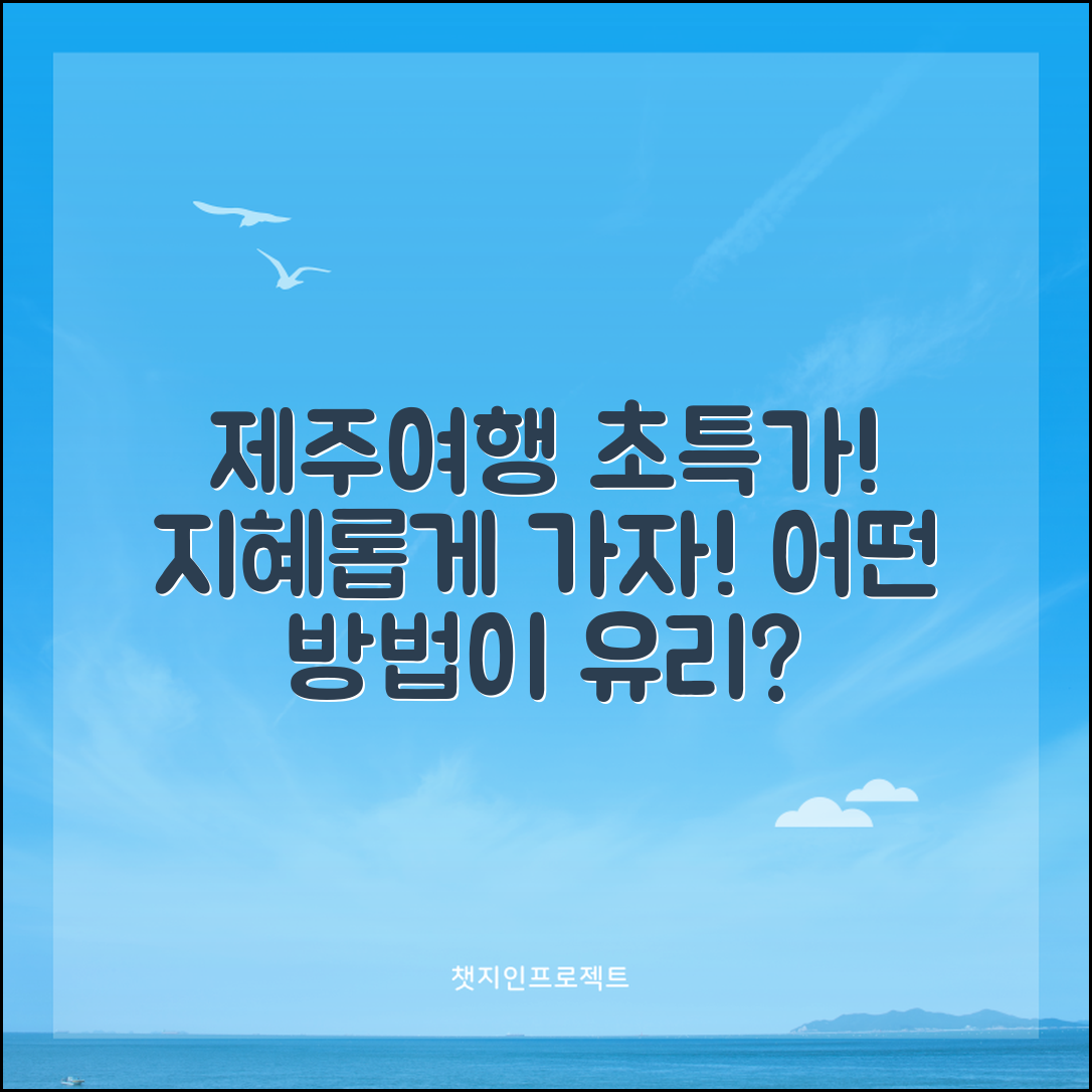 제주여행 싸게가는법, 어떤 방법이 더 유리할까?