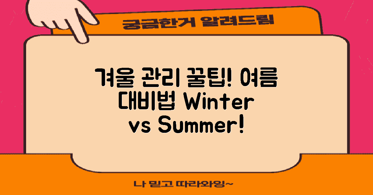 겨울 vs 여름 관리법