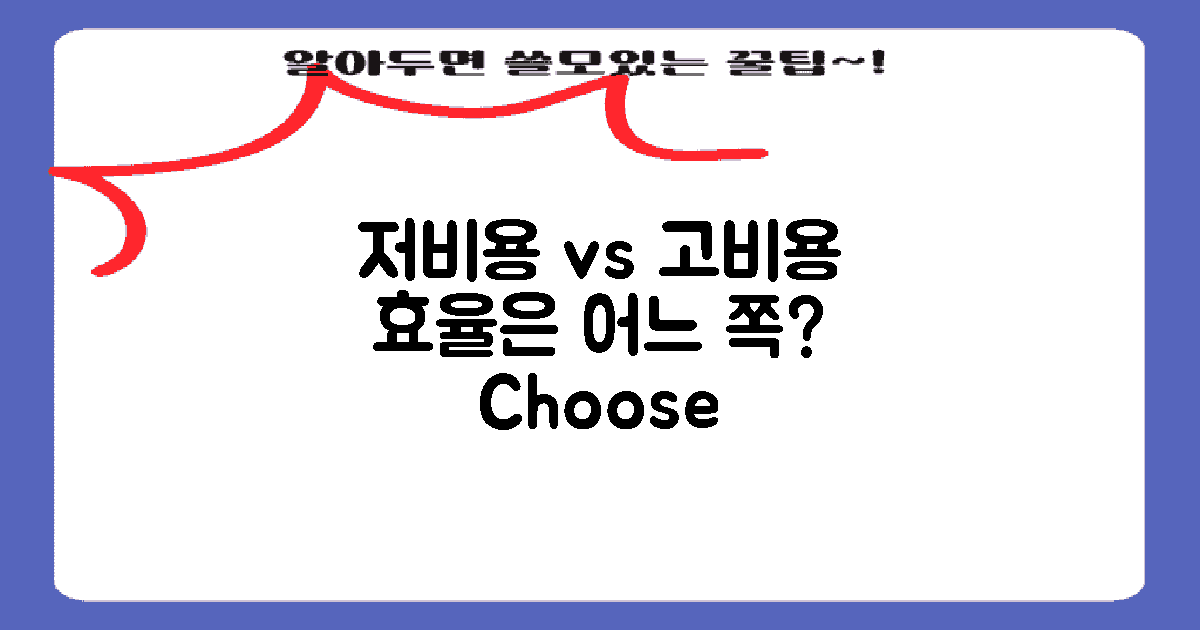 저비용 vs 고비용 방법